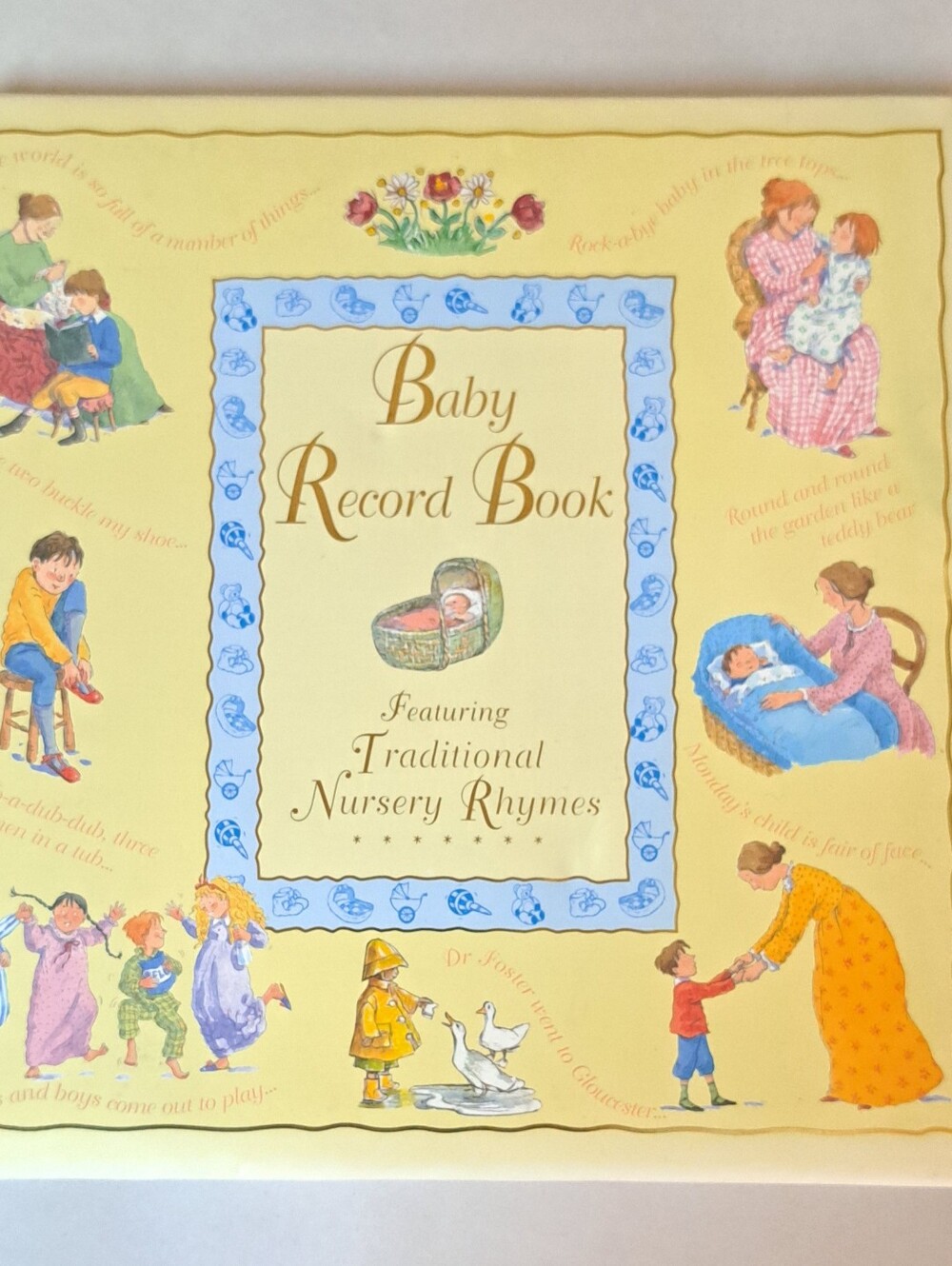 Baby Record Book With Traditional Nursery Rhymes Unisex Yellows & Blues